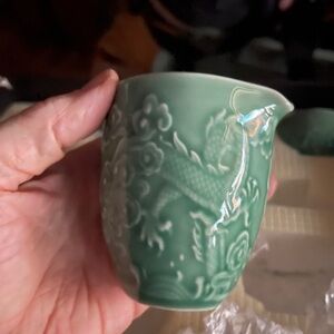 Green Ceramic Chinese Gaiwan tea set